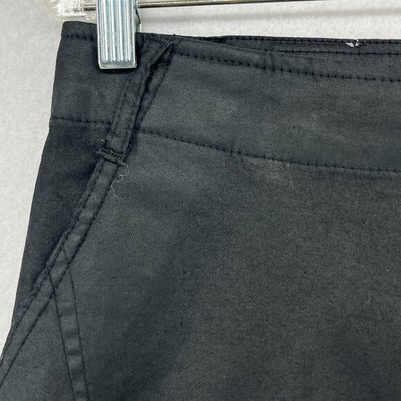 ZARA Jeans Womens 10 Slouchy Wax Coated Jeans Tapered Trouser Cotton Blend Black - Picture 8 of 16